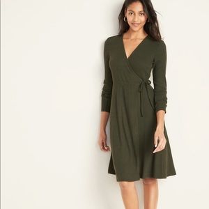 DONATED Old Navy Fit & Flare Rib Knit Wrap Dress